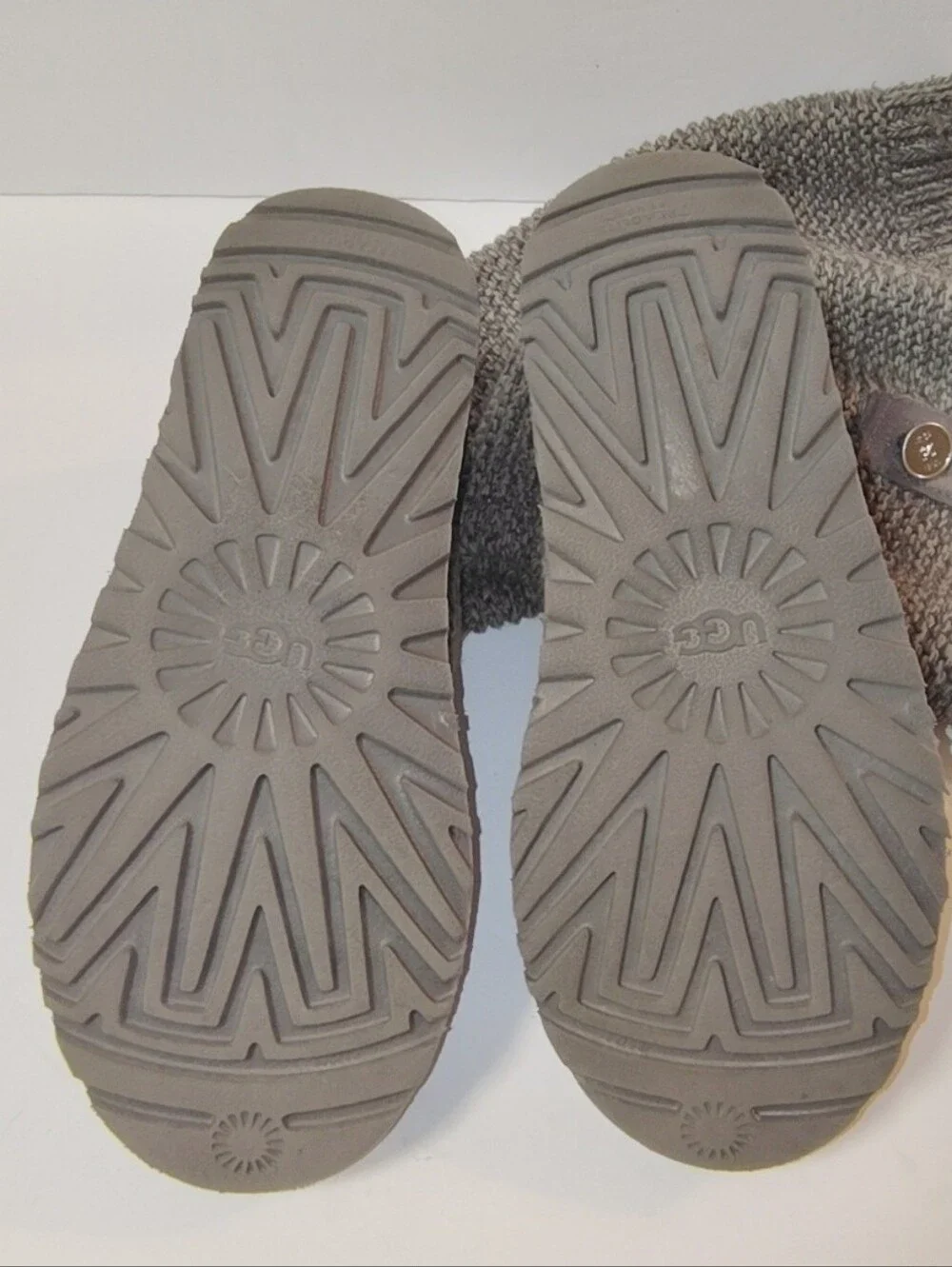 Ugg Women's Purl Cardy Knit Button Accent Winter Cozy Boots Grey 8